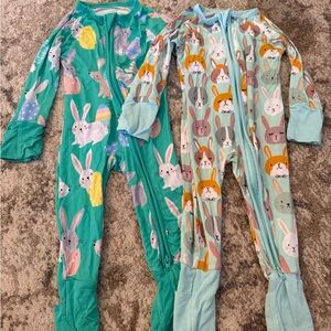 Little Sleepies Zippy Easter Bundle 0-3 Rad Rabbits & Green Hoppy Days
